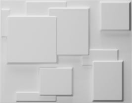 Dundee Deco JNFBAZP2106 Paintable Off White Geometric Squares Fiber 3D Wall Pane - £20.69 GBP+