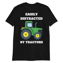 PersonalizedBee Easily Distracted by Tractors T-Shirt Funny Farming Farmer Gift  - £15.39 GBP+