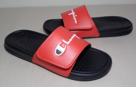 Champion Size 9 M LOGO SLIDE Red Black Sandals New Women&#39;s Shoes - £77.51 GBP