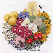 Australian Bush Bouquet cross stitch Kit designed by Helene Wild.  - $40.95