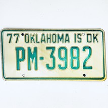1977 United States Oklahoma Pushmataha County Passenger License Plate PM-3982 - £14.77 GBP