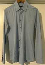 GUCCI Men’s Light Blue Cotton Striped Slim Dress Shirt (Size EU:38, US:1... - £112.82 GBP