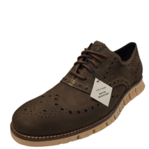 Cole Haan Men&#39;s ZeroGrand Nubuck Wingtip Oxfords Sapor Sesame 7M - £131.99 GBP