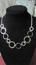 &quot;&#39;hammered Metal Rings - Choker&quot;&quot; - Pewter, Gold &amp; Silvertone Colors - £7.08 GBP