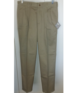FARAH MEN&#39;S STAIN FREE KHAKI PLEATED STAIN FREE PANTS-34x32-NWT-NICE - $409.27 MXN