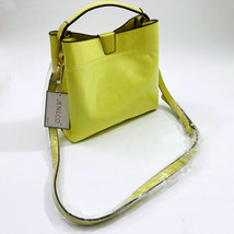 Jen &amp; Co Tati Satchel Cross Body Bag Vegan Leather Yellow - £35.82 GBP