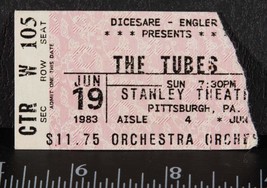 Vintage The Tubes Ticket Stub June 19 1983 Pittsburgh Stanley Theater tob - $34.64