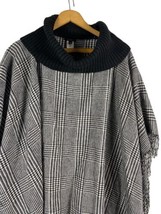Talbots Poncho Cape Sweater Size Medium Large Womens Houndstooth Soft Turtleneck - £58.85 GBP