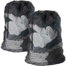 2-Pack Black Mesh Laundry Bags – Drawstring, Multi-Purpose for Toys &amp; Sp... - $9.40