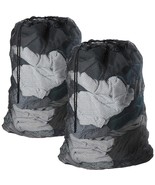 2-Pack Black Mesh Laundry Bags – Drawstring, Multi-Purpose for Toys &amp; Sp... - $9.40