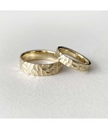 Unique Rough 14 Karat Gold Matching Wedding Rings For Couple - £1,179.53 GBP