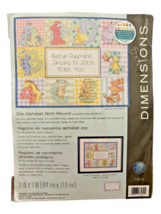 Cross Stitch Kit Dimensions Baby Zoo Alphabet Birth Record Counted 12 x ... - $12.07