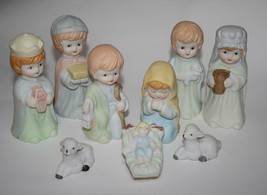 Montgomery Ward Vintage 9 pc Children Nativity Set - £18.96 GBP