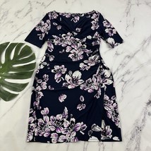 Lauren Ralph Lauren Womens Sheath Dress Size 12 P Blue Purple Floral Str... - $34.64