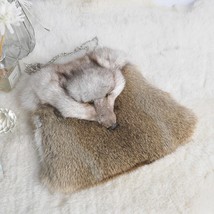 Lassic fox head fur backpack cute single shoulder women bag autumn and winter tide blue thumb200