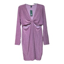 Wild Fable Women Metallic Vibrant Purple Glitter Cut-Out Bodycon Dress Small New - £10.20 GBP