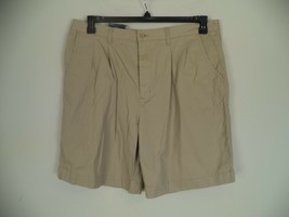 Men&#39;s Khaki Falls Creek Pleated Shorts. 38. 100% Cotton. 9&quot; Inseam. - £11.15 GBP