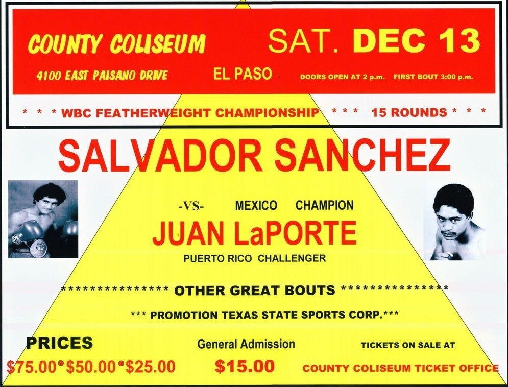 Primary image for SALVADOR SANCHEZ vs JUAN LAPORTE 8X10 PHOTO BOXING POSTER PICTURE