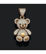 Bear Necklaces Diamond Bear Necklaces Teddy Bear Pendant  - £817.81 GBP