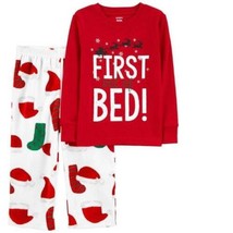 Boys Christmas Pajamas 2 Pc Shirt &amp; Pants Carters Red FIRST OUT OF BED- ... - $19.80