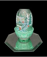 Fenton 1995 Green Satin Christmas Fairy Light Our Home is Blessed LE 127... - $7,290.40 MXN
