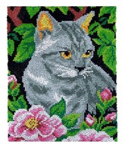 Kitten in Flowers Rug Latch Hooking Kit (58x87cm) - £55.93 GBP