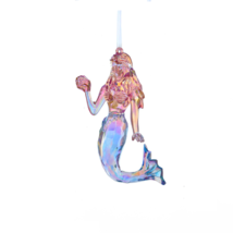 Ksa Pink &amp; Blue Multifaceted Acrylic Iridescent Mermaid Nautical Xmas Ornament B - £6.27 GBP