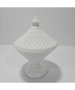 Westmoreland Milk Glass English Hobnail Footed Candy Dish with Lid - $18.76