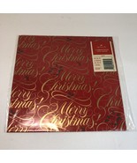 Vintage Hallmark Christmas Wrapping Paper 2 Sheets Red Merry Christmas H... - £7.77 GBP
