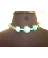 Shades of Blue and Green Glass Bead Necklace Single Strand Brand New - £7.81 GBP
