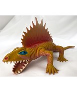 VINTAGE 1970s Yellow Red LIZARD Dinosaur Beast Plastic Rubber Toy Figure... - £19.54 GBP