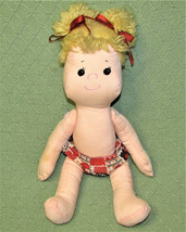 16&quot; Cloth Doll Jointed Plush Girl Blond Wool Hair Hand Crafted? Stuffed Toy - £15.10 GBP