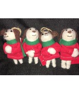 Target Wondershop 2019 Set Of 4 Dog Ornaments Red Sweaters Green Scarves - $404.67 MXN