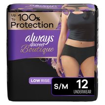 Always Discreet Boutique Low-Rise Postpartum Incontinence Underwear Size... - $25.73