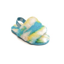 UGG Fluff Yea Slide Tiedye Slippers Size 9 Toddler Ages 4-5 Oasis Blue 1123638T - £35.23 GBP