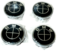 4 Pcs 68mm Fit For BMW Wheel Rim Cover Hub Center Caps Logo Emblem Black - £7.96 GBP