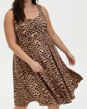 Torrid Plus Size 4X 26 Leopard Print Skater Dress With Pockets Scuba Fabric NWT - £39.12 GBP