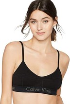 Calvin Klein Cotton Logo Bralette in Black Size Small - £11.94 GBP