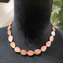 Womens Fashions Brown Beaded Coral Shell Necklace Jewelry with Barrel Clasp - £20.30 GBP