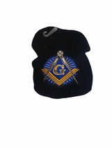 8&quot; Dark Navy Blue Mason Masonic Symbol Snow Beanie Skull Cap Shadow WIN9... - £12.09 GBP