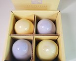 Pottery Barn Luster Ceramic Easter Eggs Lavender Purple &amp; Yellow Set of ... - £31.54 GBP