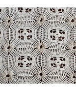 Handcrafted Vintage~ 54&quot; x 60&quot; ~ Crocheted ~ Cotton ~ Ivory Color Tablec... - €86,30 EUR