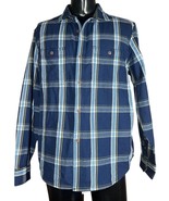 NEW Old Navy Mens Blue Plaid Lightly Lined Flannel Shirt Size L Regular Fit - $34.64