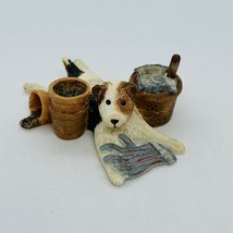 Marjolein Bastin Jack Russell Terrier Dog Figurine Garden Theme with Flo... - £6.03 GBP