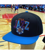 Utah Jazz Mitchell &amp; Ness SnapBack Adjustable Hat Black Color Hardwood C... - $21.95