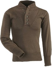 Wwii 100% Acrylic Od Brown 5 Button Sweater Military Mens Small 32 - 36 Chest - £22.29 GBP