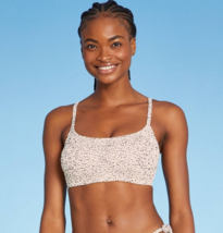 Xhilaration Womens Smocked Bralette Bikini Top - Beige Dot Print Sz XL 1... - $7.69