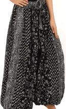 WHITE ON BLACK MAHARANI PRINT ATS REN FAIRE GYPSY PANTALOONS  - $89.09