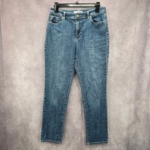 Chicos Platinum Blue Jeans Denim Pants Size 1 Short - £18.77 GBP