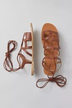 UO Urban Outfitter Hazel Gladiator Sandals Tan Lace Up Flats Open Toe NEW Size 8 - £15.48 GBP